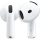 Casti APPLE AirPods 4, True Wireless, Bluetooth, In-Ear, Microfon, Carcasa Incarcare USB-C, alb